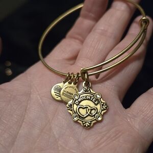 Alex and Ani Gold-Tone 'Daughter' Charm Bangle Bracelet